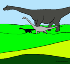 Dibujo Familia de Braquiosaurios pintado por uri6777777