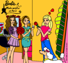 Dibujo Barbie de compras con sus amigas pintado por lokita