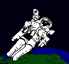 Dibujo Astronauta en el espacio pintado por criss
