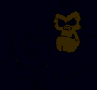 Dibujo Gorila pintado por zombie