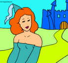 Dibujo Princesa y castillo pintado por ariadna64