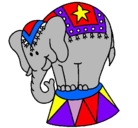Dibujo Elefante actuando pintado por janin
