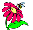 Dibujo Margarita con abeja pintado por stefhanny 