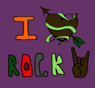 Dibujo I love rock pintado por rebi