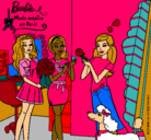 Dibujo Barbie de compras con sus amigas pintado por iraide