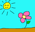 Dibujo Sol y flor 2 pintado por artistico