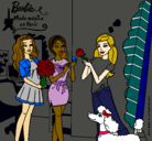 Dibujo Barbie de compras con sus amigas pintado por tiban