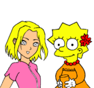 Dibujo Sakura y Lisa pintado por 04338274756