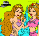 Dibujo Barbie se despiede de la reina sirena pintado por naihara