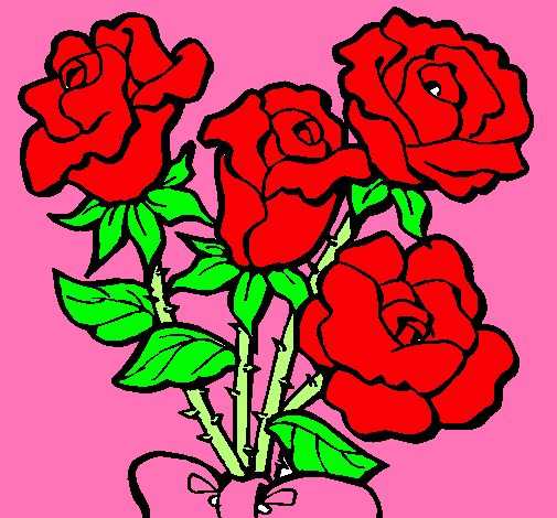Dibujo Ramo de rosas pintado por MARIANGEL