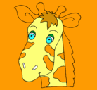 Dibujo Cara de jirafa pintado por barney
