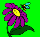 Dibujo Margarita con abeja pintado por nickatica-jonas