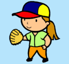 Dibujo Jugadora de béisbol pintado por antia