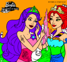 Dibujo Barbie se despiede de la reina sirena pintado por edna4