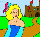 Dibujo Princesa y castillo pintado por aniux