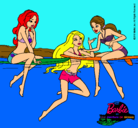 Dibujo Barbie y sus amigas pintado por meely