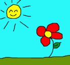 Dibujo Sol y flor 2 pintado por brisabrico