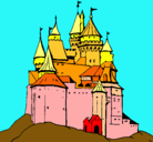Dibujo Castillo medieval pintado por troso