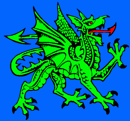 Dibujo Dragón agresivo pintado por leonardo