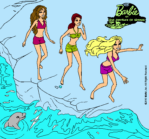 Barbie y sus amigas en la playa