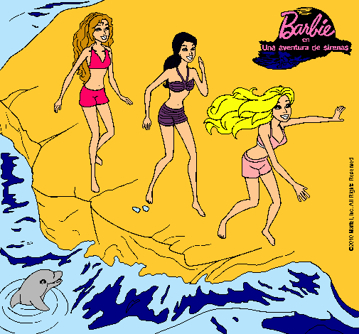 Barbie y sus amigas en la playa