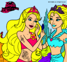 Dibujo Barbie se despiede de la reina sirena pintado por 111111