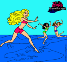 Dibujo Barbie de regreso a la playa pintado por esther