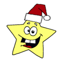 Dibujo estrella de navidad pintado por estrela