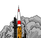 Dibujo Lanzamiento cohete pintado por erin