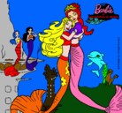 Dibujo Barbie sirena y la reina sirena pintado por rubiittaa