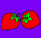 Dibujo fresas pintado por frutillas