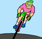 Dibujo Ciclista con gorra pintado por xavier