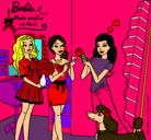 Dibujo Barbie de compras con sus amigas pintado por louis