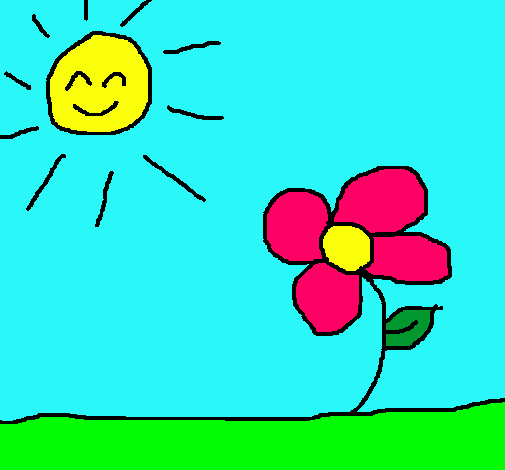 Dibujo Sol y flor 2 pintado por michtre