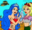 Dibujo Barbie se despiede de la reina sirena pintado por irene1234