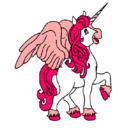 Dibujo Unicornio con alas pintado por naila