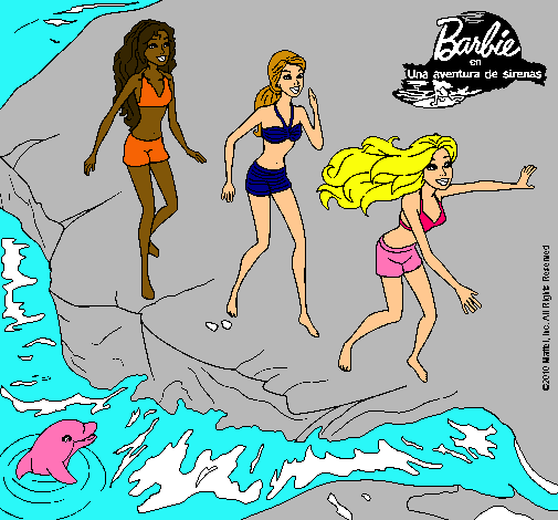 Barbie y sus amigas en la playa