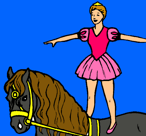 Dibujo Trapecista encima de caballo pintado por mely_teamo