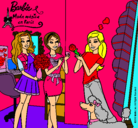 Dibujo Barbie de compras con sus amigas pintado por natally