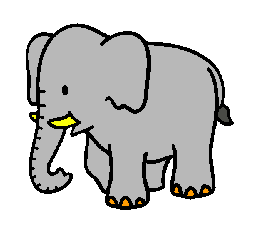 Dibujo Elefante bebe pintado por areli25