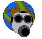 Dibujo Tierra con máscara de gas pintado por majo11