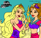 Dibujo Barbie se despiede de la reina sirena pintado por SHATITTA