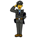 Dibujo Policía saludando pintado por hugwp