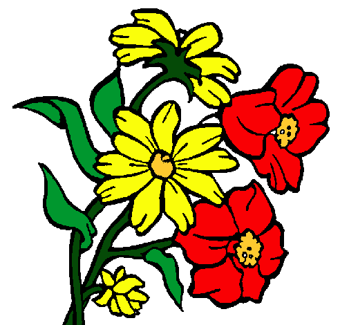 Dibujo Flores pintado por yada