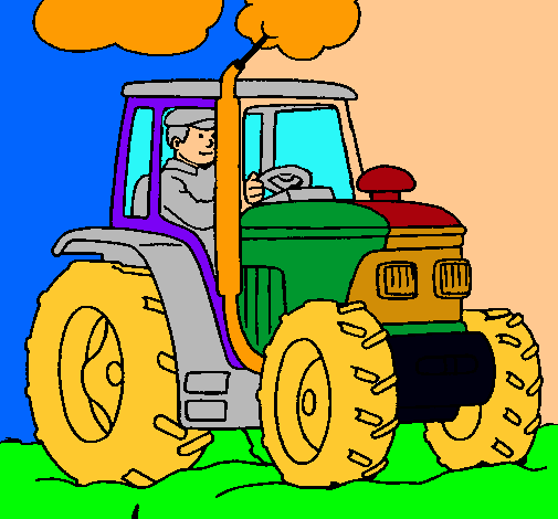 Tractor en funcionamiento