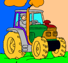 Dibujo Tractor en funcionamiento pintado por yessy