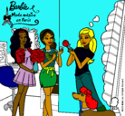 Dibujo Barbie de compras con sus amigas pintado por mikaela