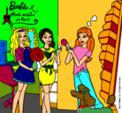 Dibujo Barbie de compras con sus amigas pintado por hello