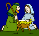 Dibujo Adoran al niño Jesús pintado por tiban