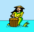 Dibujo Mujer tocando el bongó pintado por javierg